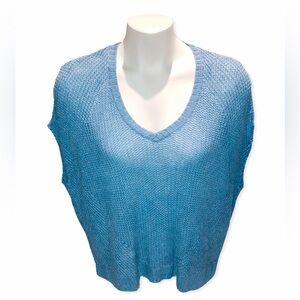 Polo Ralph Lauren 100% Linen Turquoise Crocheted Top